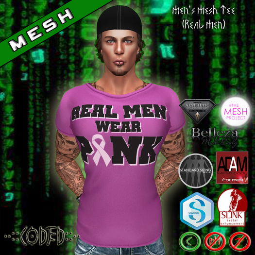 ..:: CODED ::.. Men's Mesh Tee (Real Men)