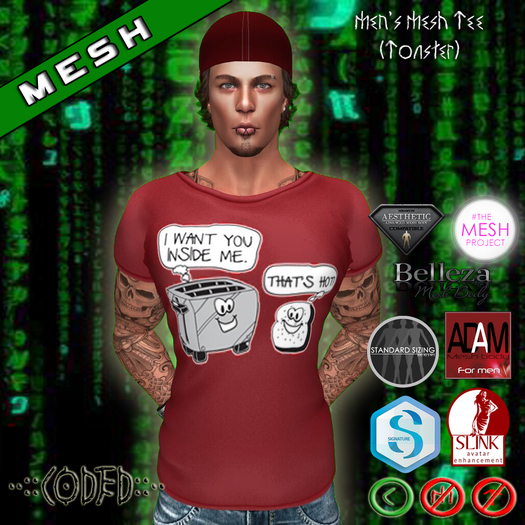 ..:: CODED ::.. Men's Mesh Tee (Toaster)