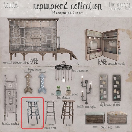 tarte. worn stool (sky)