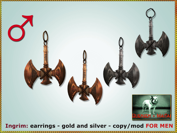 Bliensen + MaiTai - Ingrim - Earrings - for men