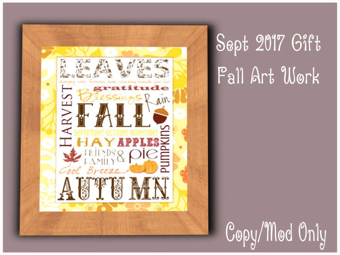 *CC* Fall Art Work - Sept 2017 Gift (Bagged)