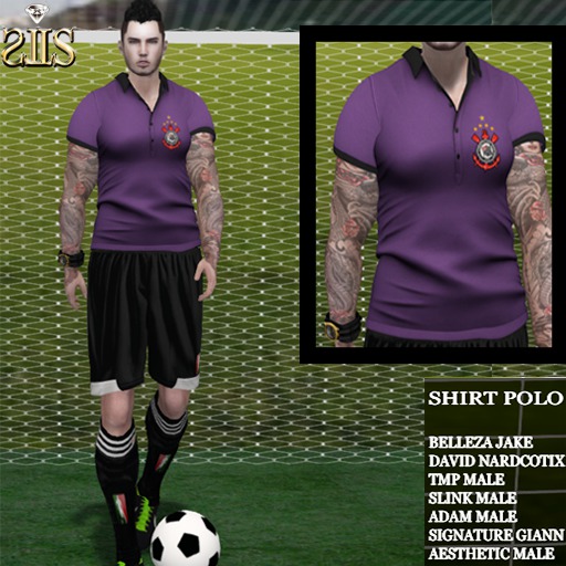 ::LS DIAMOND SHIRT POLO FOOTBAL   PURPLE CORINTIANS