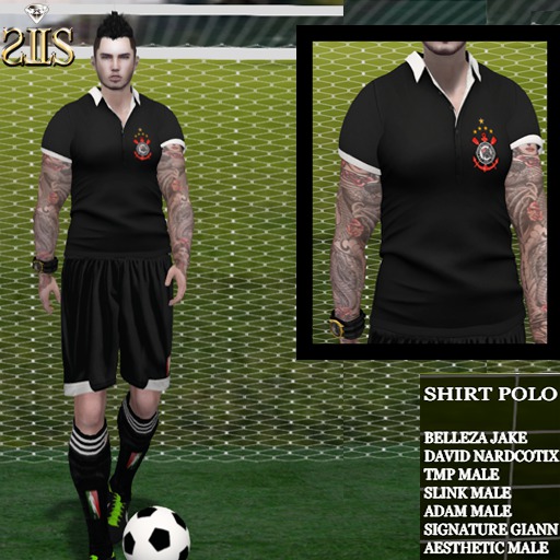 ::LS DIAMOND SHIRT POLO FOOTBAL  BLACK  CORINTIANS