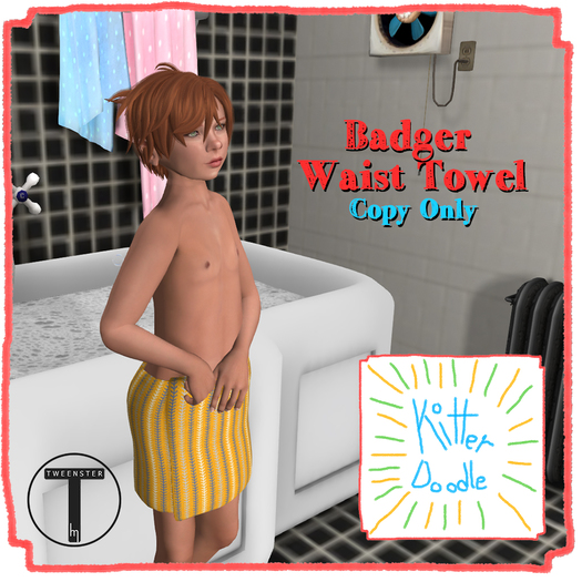 [KitterDoodle] Badger Waist Towel [Tweenster]