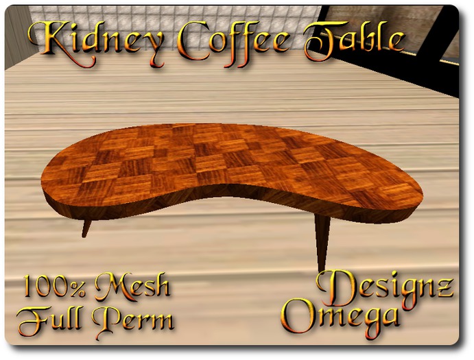 Kidney Coffee Table 100% Mesh Full Perm