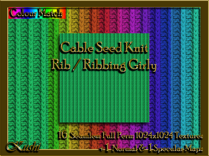 Cable Seed Knit Girly Rib / Ribbing Seamless Textures 