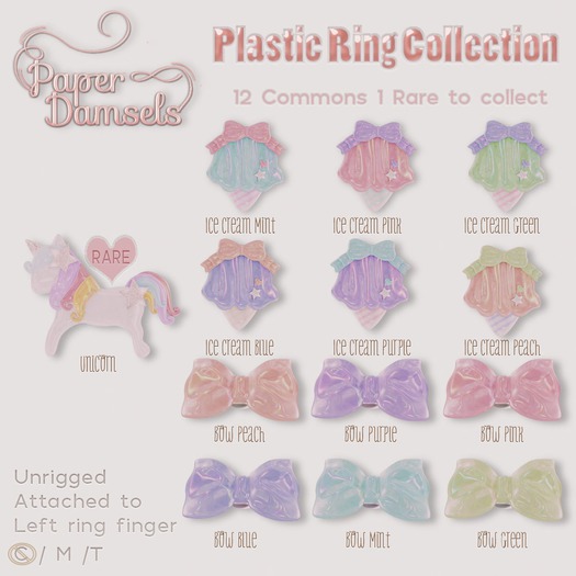 Paper Damsels - Bow Ring - Green