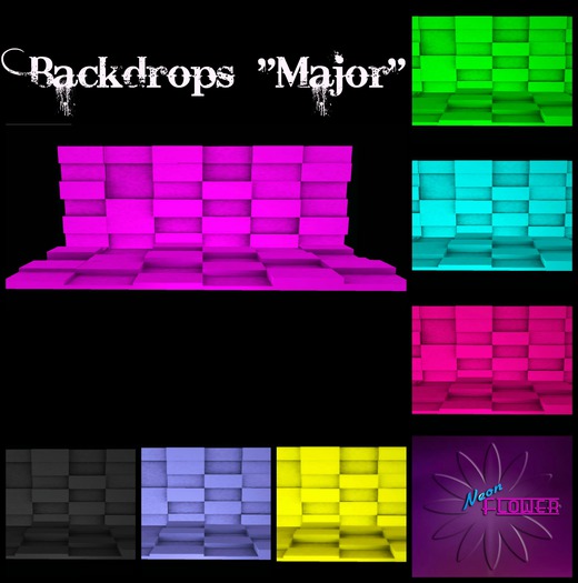 Neon Flower Backdrops "MAJOR"