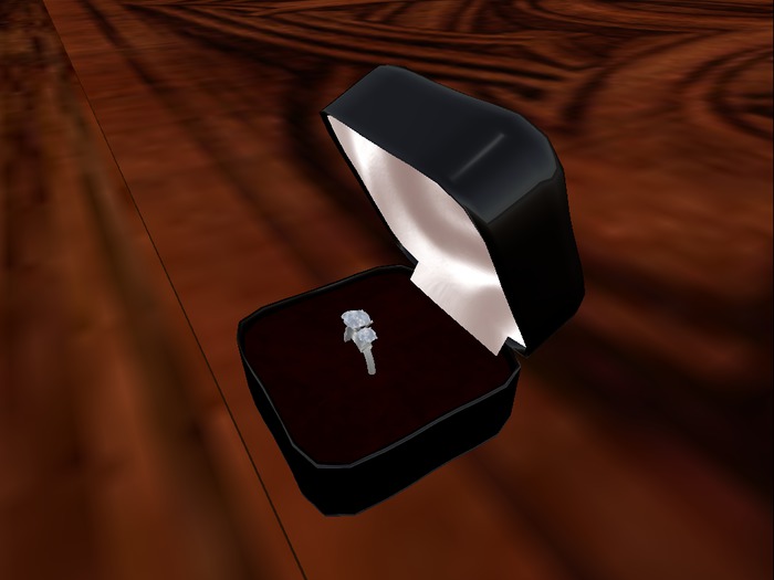 silver ring 3 diamonds boxed