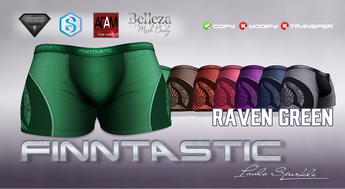 BOXERS FINNTASTIC RAVEN GREEN