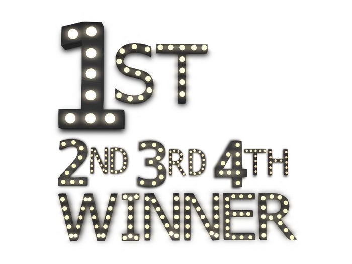 [Px] "WINNERS" Illuminated Light Bulbs Signs Set