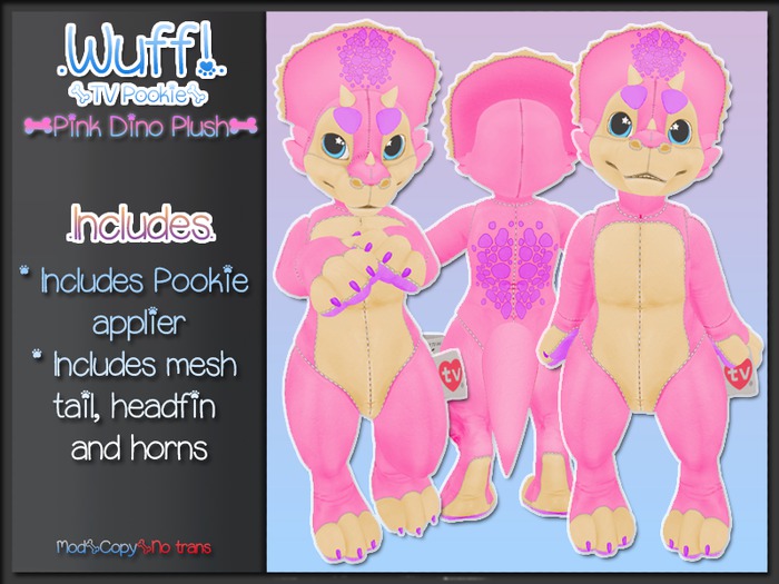WUFF! - TV Pookie Dino Plush Mod - Pink