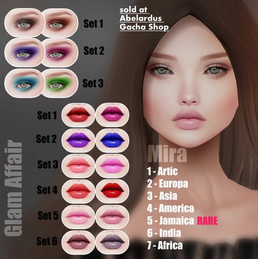 Glam Affair - Mira Lipstick for Catwa Heads - SET 6