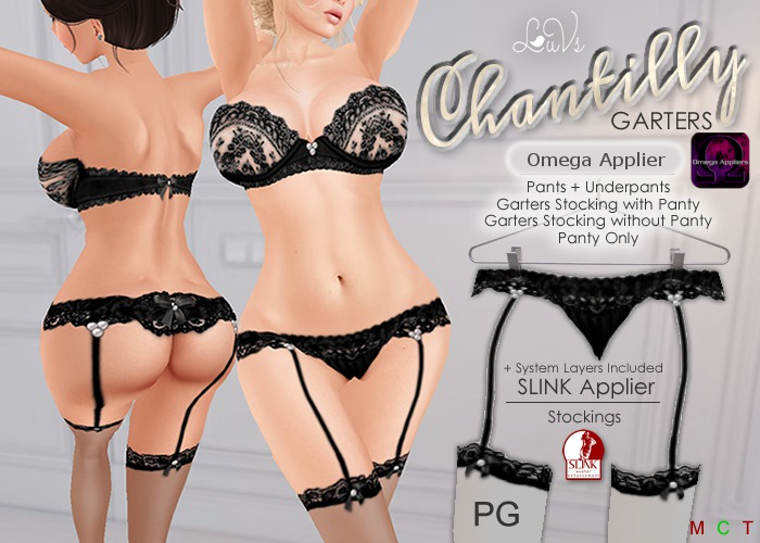 [LuVs] Chantilly Black Garters PG OMEGA