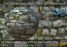 JU Old Stone Wall With Moss 3D Textures Full Perm