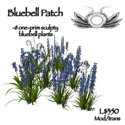 Bluebell patch - 8 one prim flowers