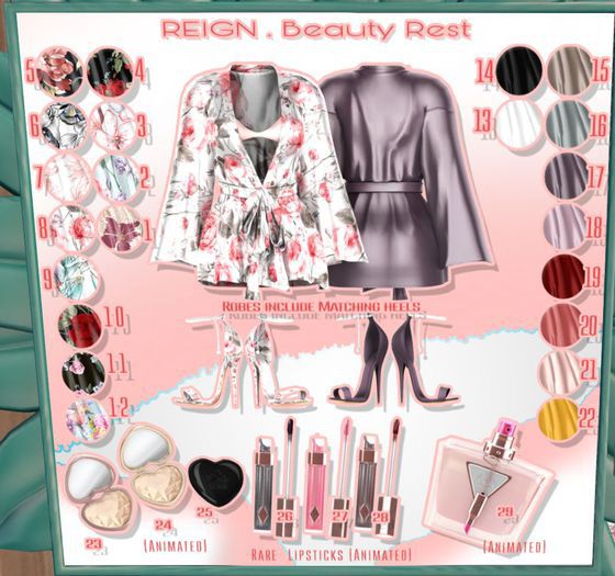 REIGN.- BEAUTY REST SET (MAITREYA)- Teal Floral #2