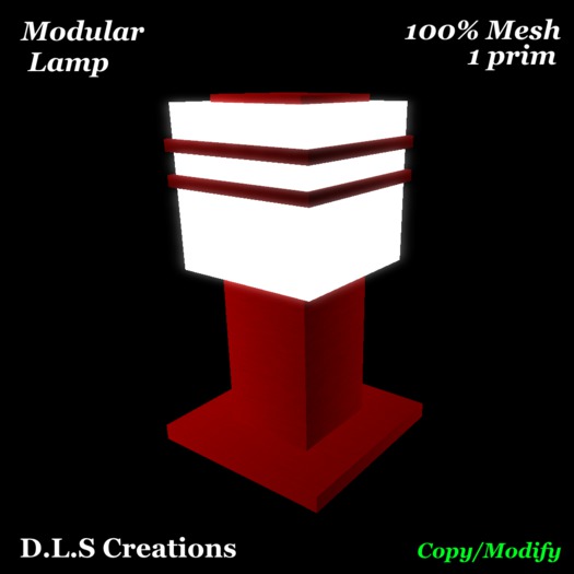 D.L.S Cherry Red Wood Modern Lamp Promo