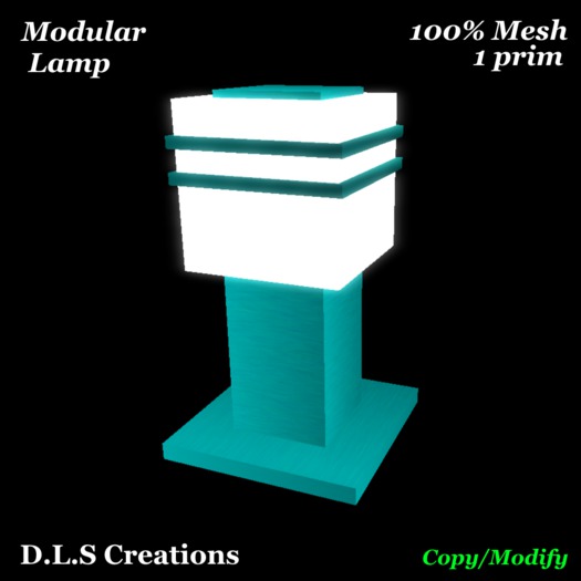 D.L.S Teal Modern Lamp Promo