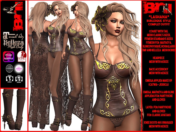 **LASHANA BURLESQUE STYLE COMPLET OUTFIT **