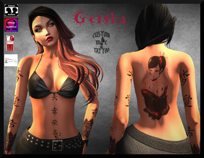 geisha full Custom MC tattoo