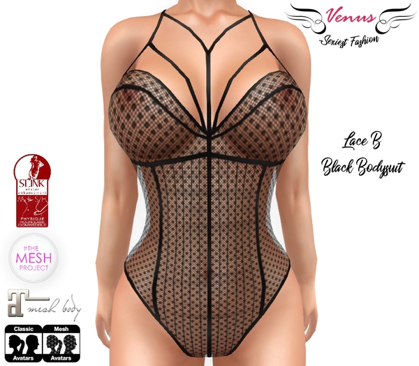 ::VS:: Lace B Black Bodysuit