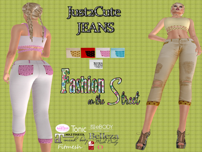 ..::JUST2CUTE TORN JEANS W/HUD::..