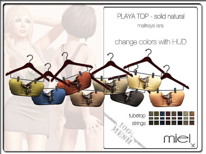 MIEL PLAYA TOP - solid natural (MESH)