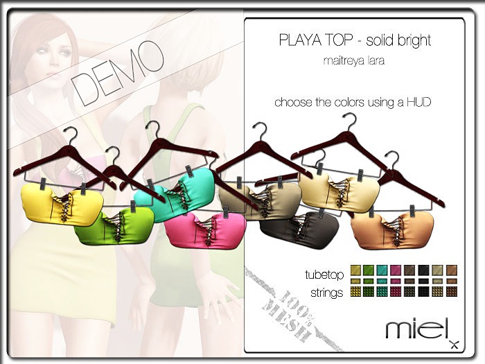 MIEL PLAYA TOP DEMO - solid bright (FITTED MESH)