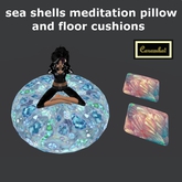 sea shells meditation pillow and floor cushions