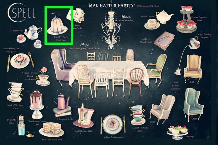 SPELL : Blueberry Angel Food Cake