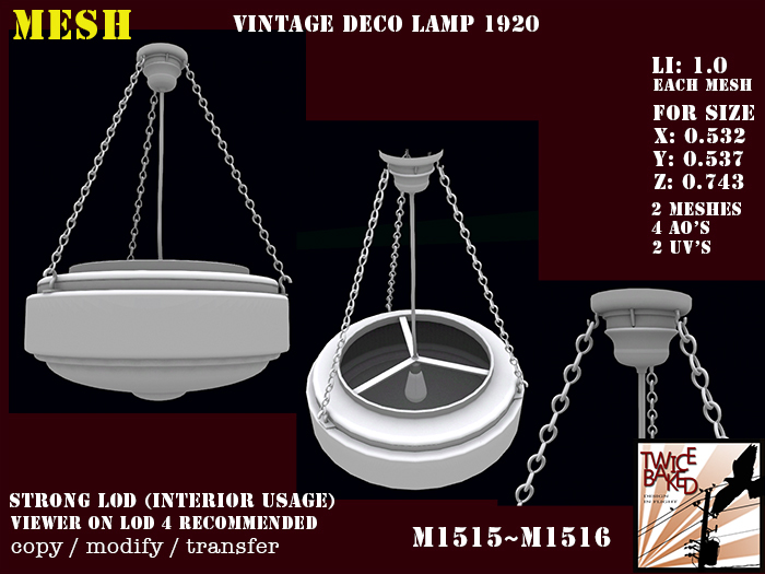 "TB" gorgeous vintage hanging lamp (style 1920) M1515 M1516