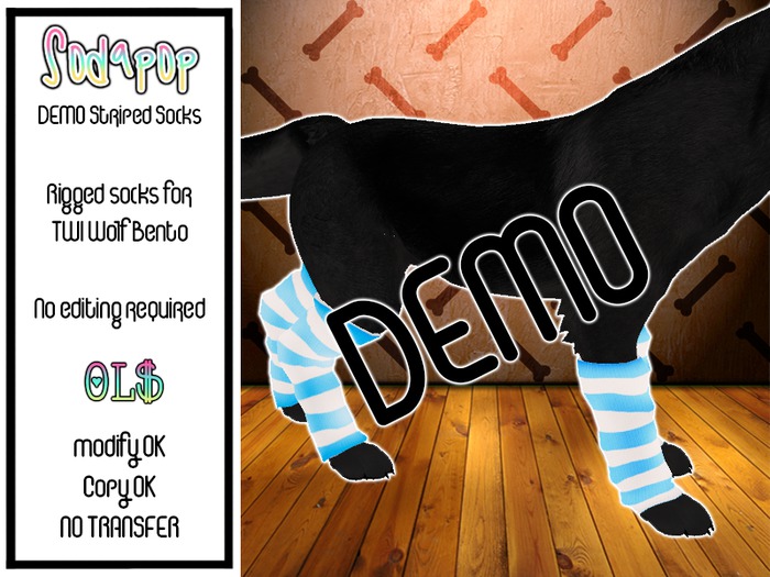 TWI Wolf - Striped Socks - DEMO