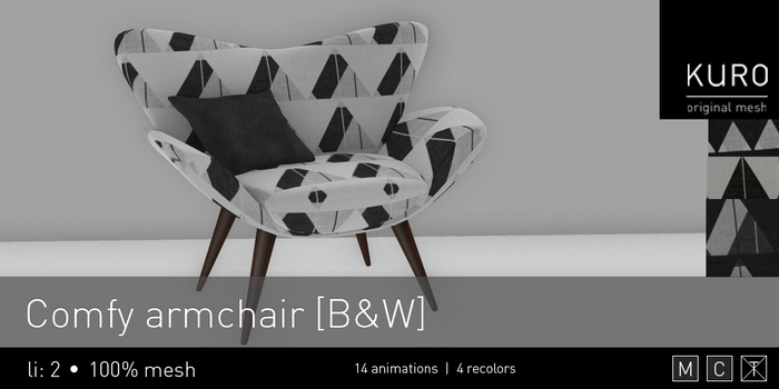 Kuro - Comfy armchair [B&W]