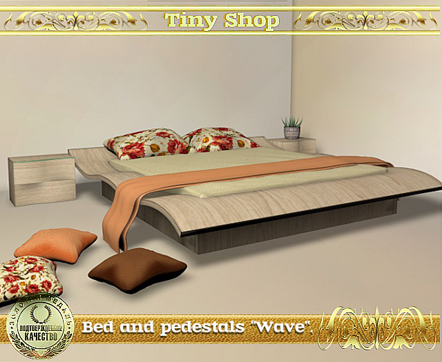 Bed and pedestals "Wave"100% mesh (full perm).