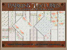 Parkins Textures - White Wood Florals Set - 20x Full Perm Seamless 1024x1024. Wall, Floor, Cladding, Rustic, Decoration