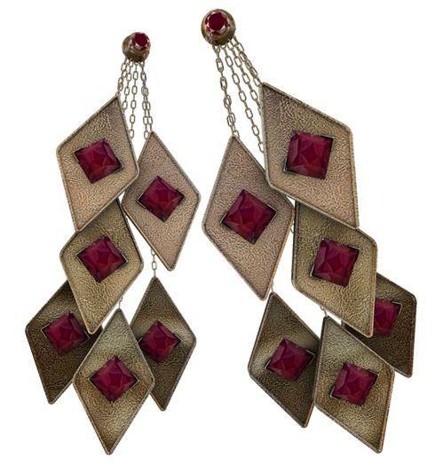 :::ChicChica::: Nika earrings Ruby