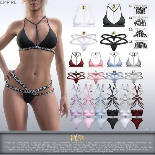 #EMPIRE - Pop - Kylie Panties - White - RARE