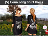 s elena long shirt dress black pic