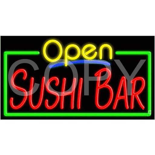NEON OPEN SUSHI BAR SIGN