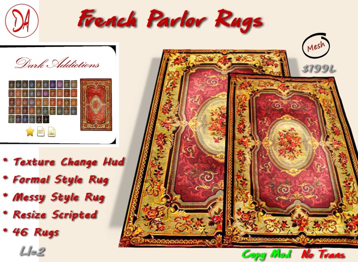 DA+ Persian Rugs, Blacks, Texture Change