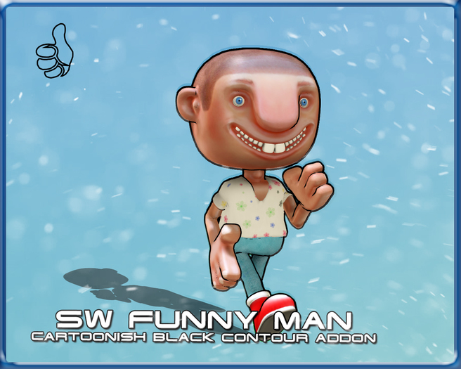 SWFunny Man cartoonish BLACK contour VENDOR