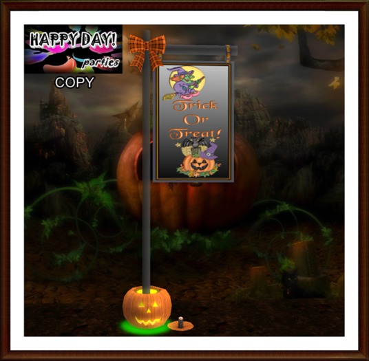 Halloween - Black Flag with Pumpkin