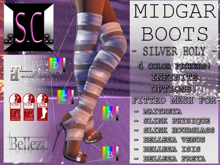 .:S.C:. Midgar Boots - Silver+TINT Holy