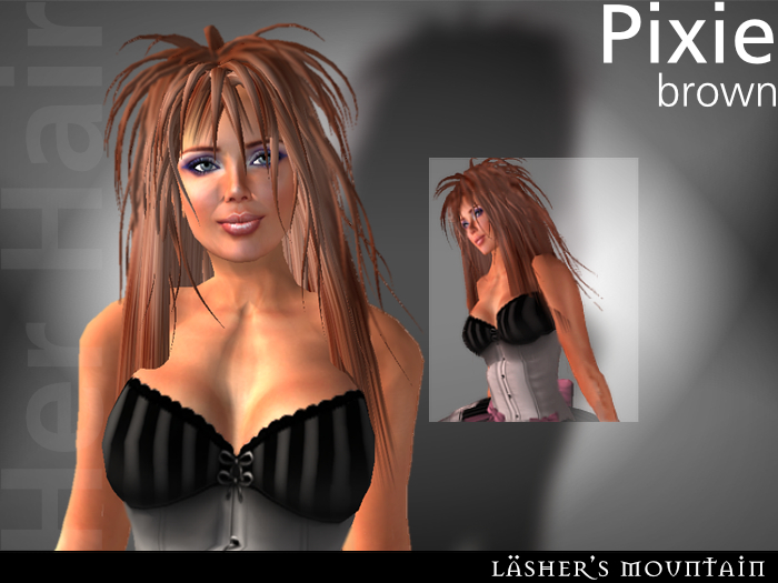 PIXIE Long Spikey Topped BROWN HAIR