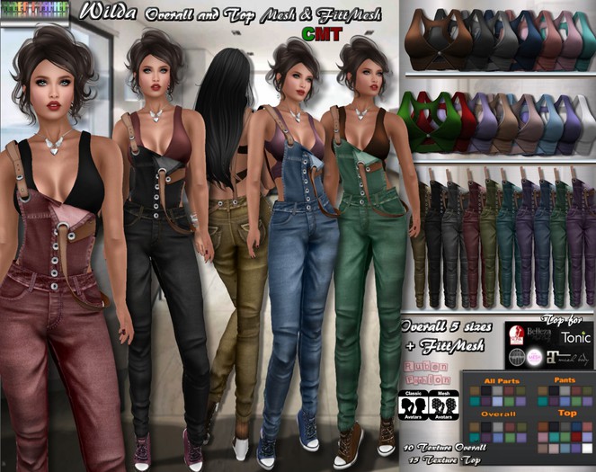R.F. *Mesh line*  Wilda Overall and Top with hud texture change (Summer version)