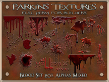 Parkins Textures - Blood Set - 20x Full Perm Alphas - Halloween, Gore, Horror, Drip, Spatter, Murder, Scene, All Hallows