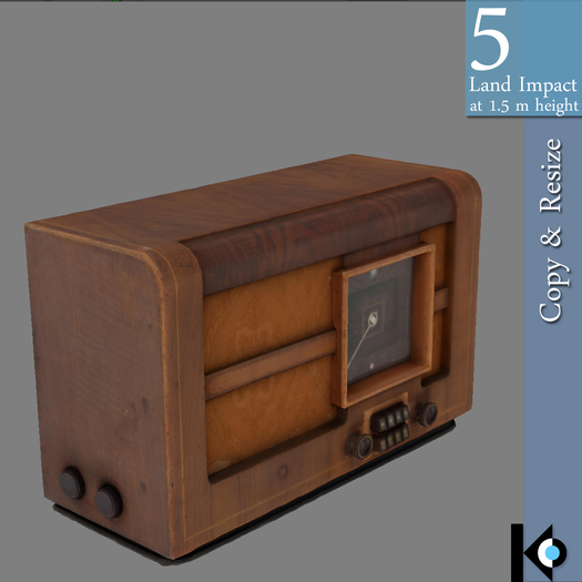 3D / Vintage Radio / 5 land impact