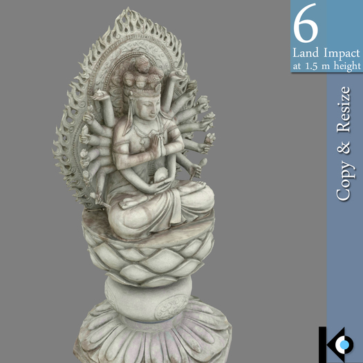 3D / Thousand Arms Avalokiteshvara Statue / 6 land impact