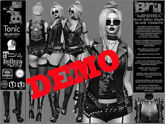 **DEMO** LUPICINIA ROCK BIKER STYLE COMPLET OUTFIT **